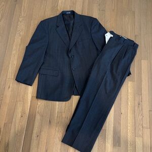 Classic Grey/Blue Stripped Men's Suit